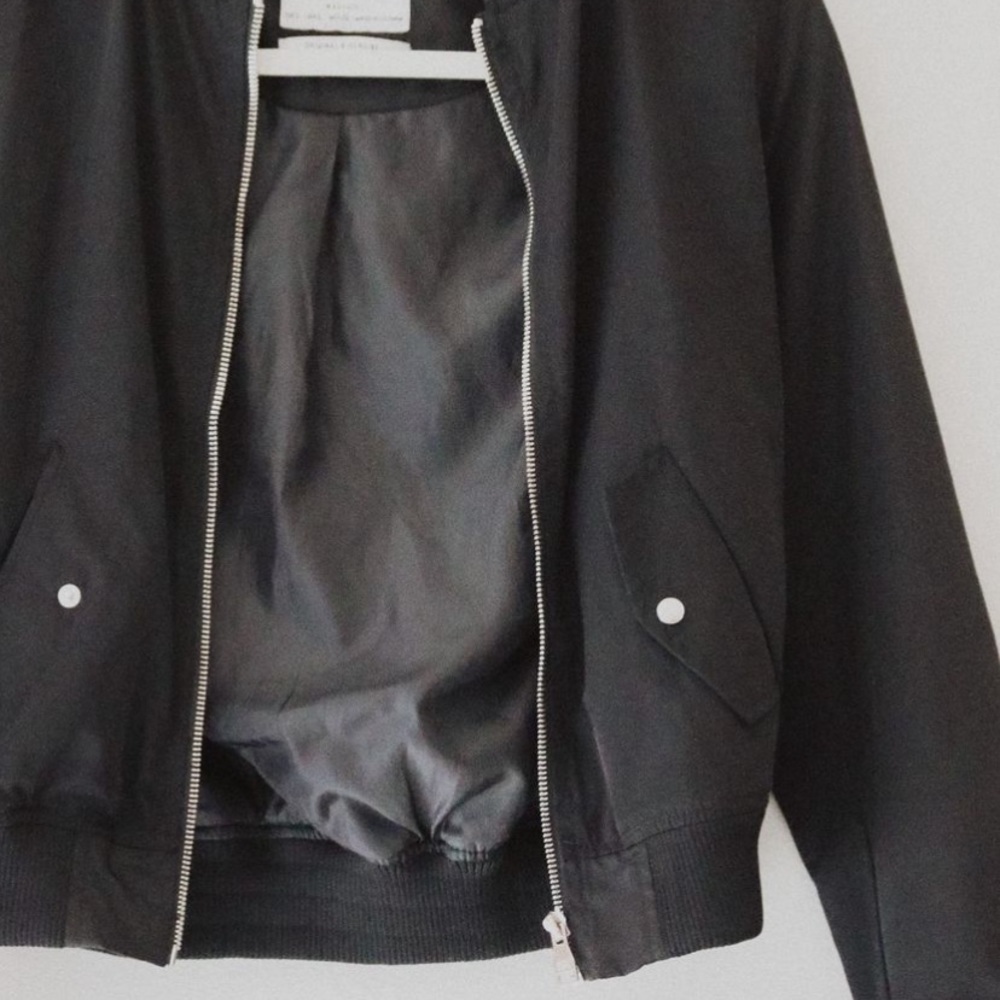 BERSHKA black bomber jacket